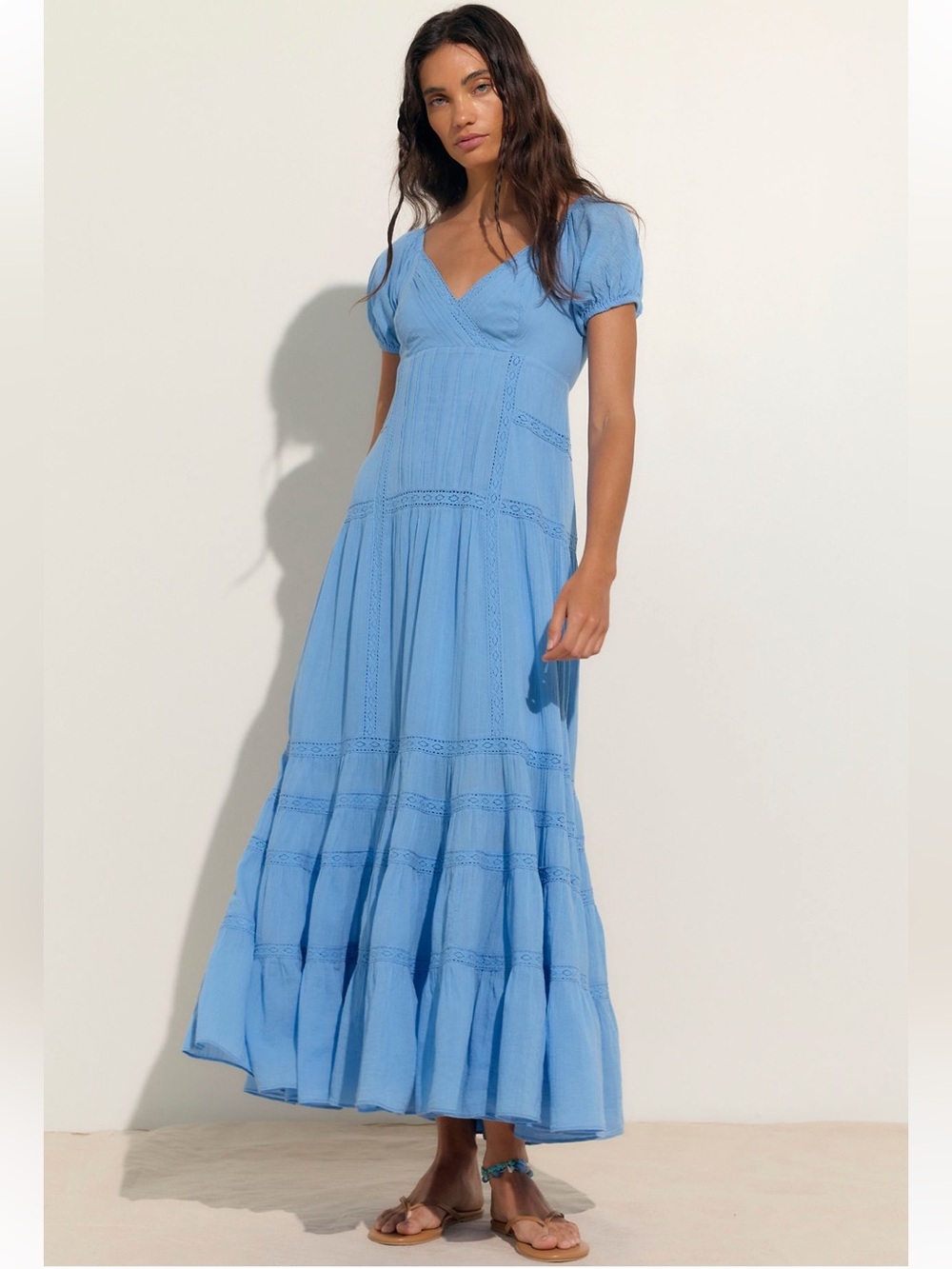 Free People Aura Maxi Dress in Blue